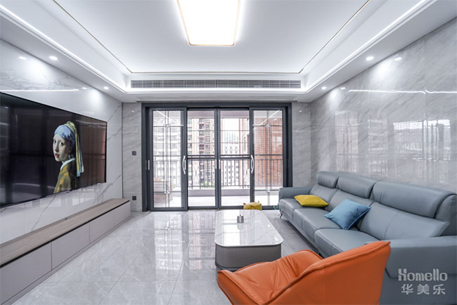 132㎡簡約四居，客餐廳對稱式設(shè)計，動線自由寬闊，真的很舒適